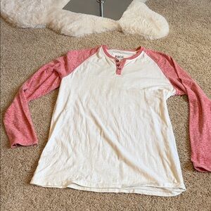 BKE Red and White Long Sleeve Shirt